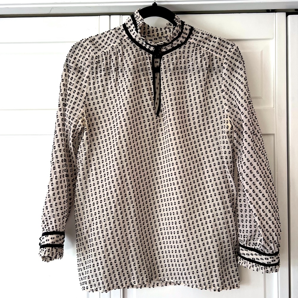Jcrew textured sheer blouse
